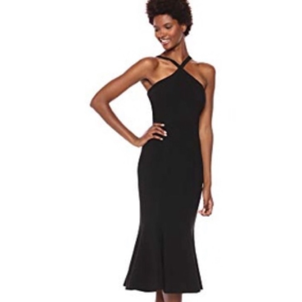 NWOT Dress the Population Tessa Crepe Halter Dress